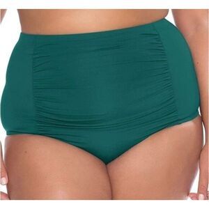 BECCA ETC Color Code Fern High Waisted Shirred Plus Size Bottoms Vintage Fit 2X‎